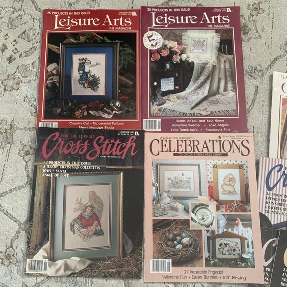 Giant Lot Of Cross-Stitch Magazines Keepsake Calendar Crochet Vintage 1989-94 - Picture 12 of 16